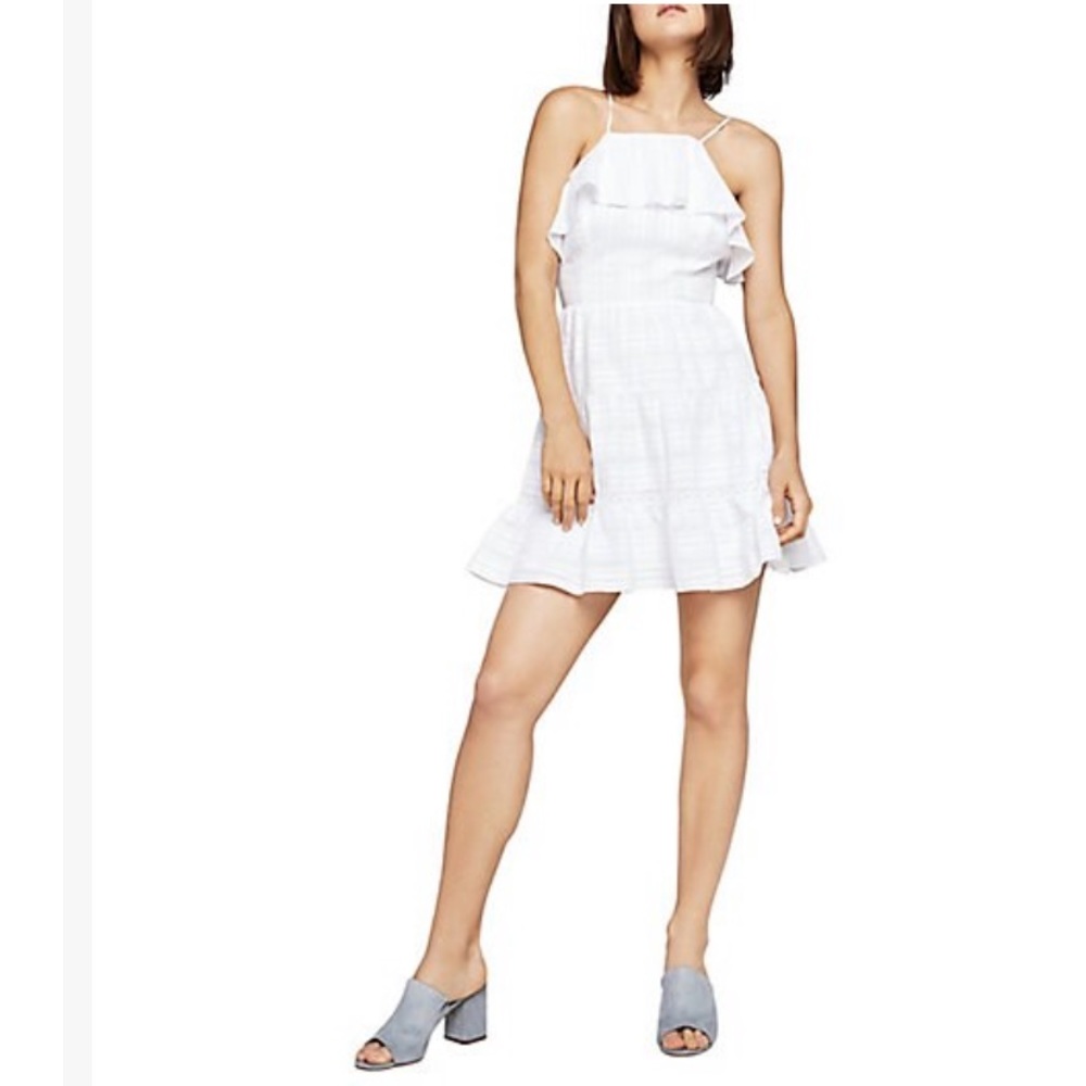 BCBGeneration Ruffled White Mini Dress